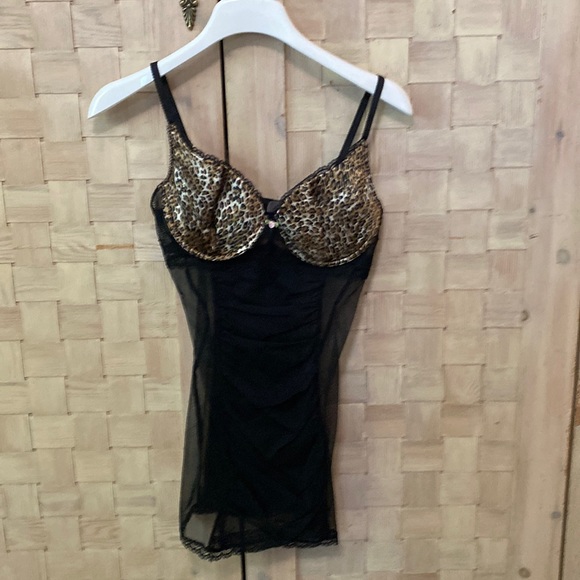 Victoria's Secret Sexy Slip with leopard accented push up Bra underwire cups. - Picture 1 of 5